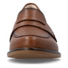 Remonte D0F05-24 Classic women's leather loafer in muskat brown with a low stacked heel, penny loafer strap detail and cushioned sole. Smart casual style.