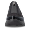 Remonte D2V01-04 Black casual comfort trainer with patent-effect finish, decorative side detailing and a chunky white sole.