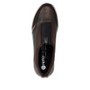 Remonte D0T08-90 Women's casual slip-on trainer in nougat and black with contrasting white wedge sole, elastic panels and lightweight comfort design.