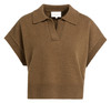 YAYA Knitted spencer collar short sleeves