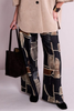 ORA Clothing ORW26105 Print Pull Up Trouser With Elasticated Waist