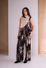 ORA Clothing ORW26137 Spiral Print Wide Leg Pull Up Trouser