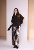 ORA Clothing ORW26137 Spiral Print Wide Leg Pull Up Trouser