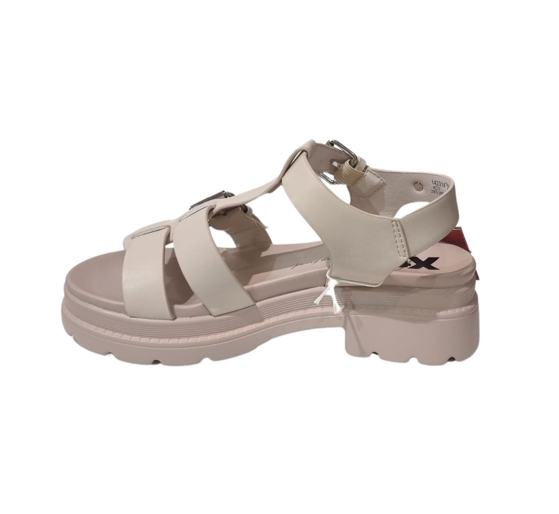 Xti Sandals Beaded Wedge Sandals Xti 142314 PU LADIES SANDALS Ice