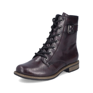 Rieker 74802-35 – Women's Burgundy Lace-Up Boots with Buckle Rieker 74802-35 – Women's Burgundy Lace-Up Boots with Buckle
