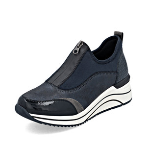 Remonte D0T08-14 – Women's Navy Zip Slip-On Trainers Remonte D0T08-14 – Women's Navy Zip Slip-On Trainers