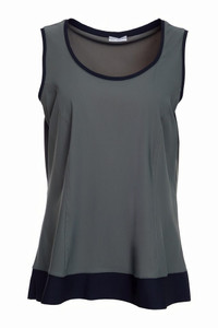 Naya NAW25168 Cami top with curved contrast hemline plus bindings Forest/Black 549 Naya NAW25168 Cami top with curved contrast hemline plus bindings Forest/Black 549