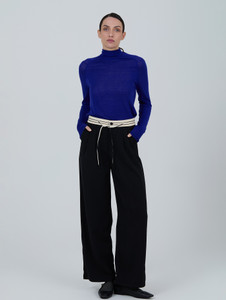 Skatie S109P01 Contrast waistband pants color BLK Skatie S109P01 Contrast waistband pants color BLK