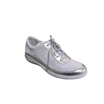 Suave Juno E fitting flat laced shoe Platinum