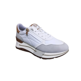 Bagatt D31AKI015550 Laced Platform trainer with single strip sole unit White/Tan