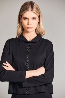 PERUZZI W24106 Hammered Stud Jacket color BLACK