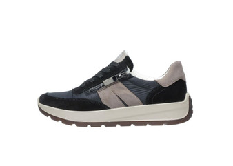 Ara 12-25102-01 Black trainer H fitting with cream sole