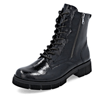Remonte D2S72-02 – Women's Black Patent Combat Boots