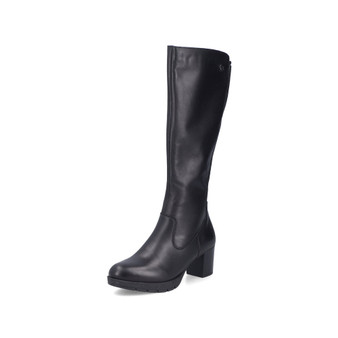 Rieker 77684-00 – Women's Black Knee-High Heeled Boots