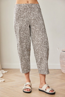 PERUZZI S26512 PRINT SLOUCH TROUSERS TAUPE/ECRU