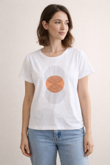 PERUZZI S26232 CIRCLE LINE TOP WHITE/GINGER