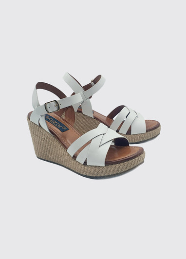 DUBARRY Sandy White High Wedge Sandal