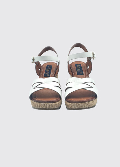 DUBARRY Sandy White High Wedge Sandal
