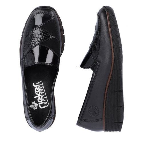 RIEKER 53785-00 Slip on shoe Black  Black
