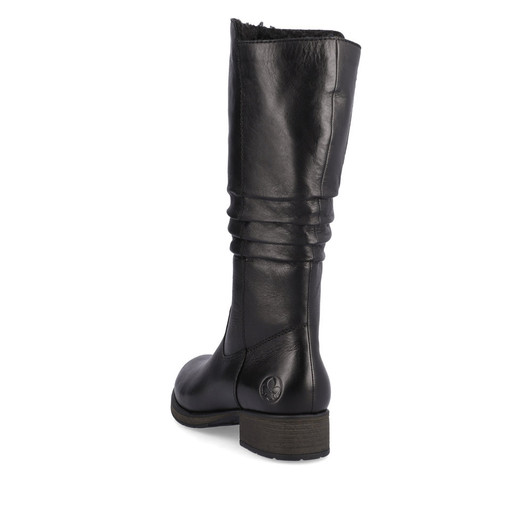 RIEKER Z9563-00 flat knee boot Black  Black