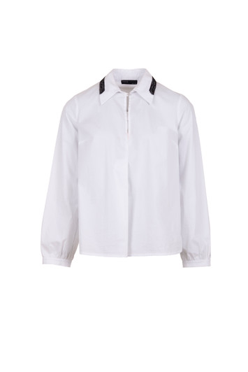 Peruzzi W23134 APPLIQUEE COLLAR SHIRT 1 WHITE