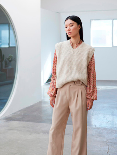 Skatie S05P90CLY Twill trousers with split-hem