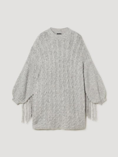 Skatie S53K08LTG Fringe knitted maxi jumper