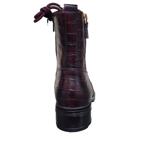 Dubarry Cadon Flat Laced boot Burg Croc