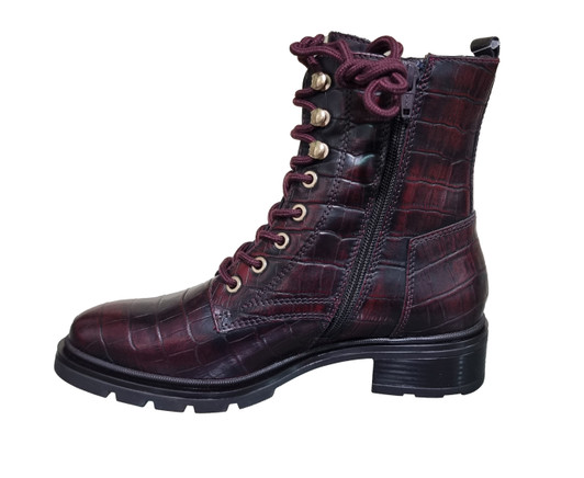 Dubarry Cadon Flat Laced boot Burg Croc