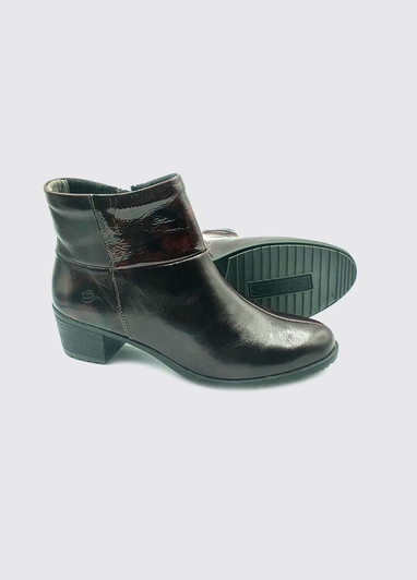 Suave Pauline  6040 Wide fitting heeled Ankle Boot Dark Burgundy