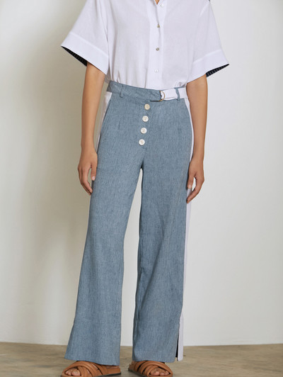 Skatie S05P96MYA Bicolour linen trousers