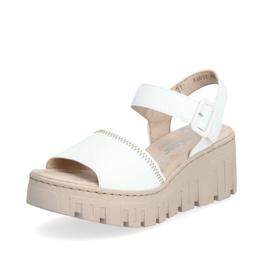 Rieker 68057-80 Platform Wedge sandal White