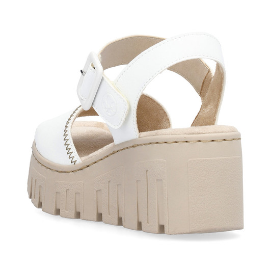 Rieker 68057-80 Platform Wedge sandal White
