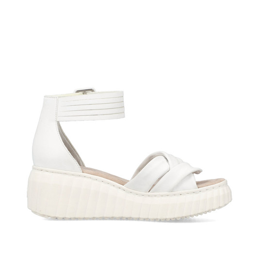 Rieker 64159-80 Wedge sandal with ankle strap White