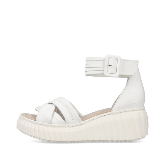 Rieker 64159-80 Wedge sandal with ankle strap White