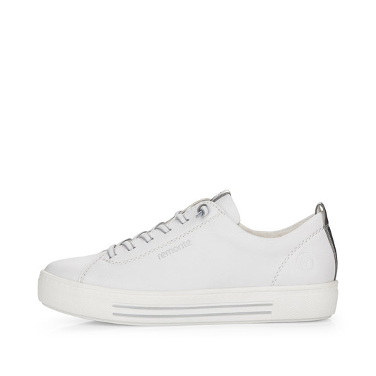 Remonte D0913-80 Flat laced trainer White / Silver