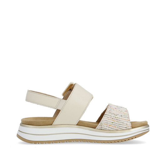 Remonte D1J53-60 Flat wedge sandal with double velcro strap Crean