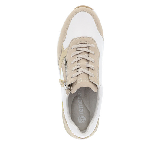 Remonte D0T01-80 Wedge laced Trainer with Zip White / Gold