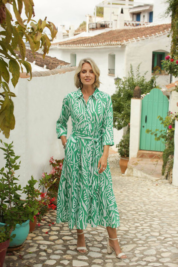 Pomodoro 52410 ABSTRACT SHIRT DRESS MEADOW