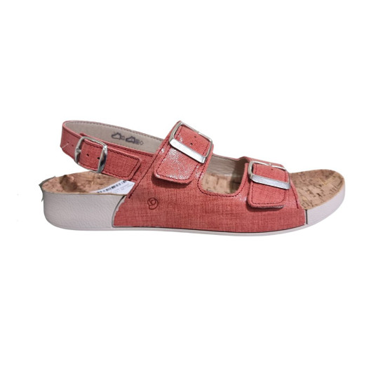 Suave Bondi flat cork based foootberd sandal  Red