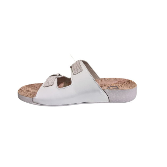 Suave Cayman Cork based flat mule with double buckle  Cream