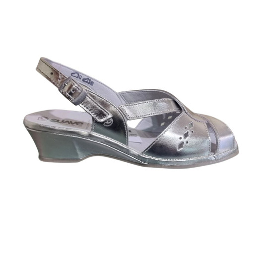Suave Capri Dressy wedge sandal with wide fitting Silver