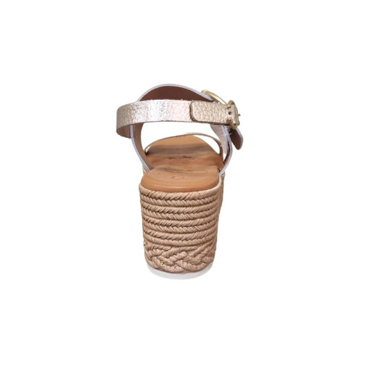 Oh My Sandals 5455 Wedge Sandal in  Champagne & white