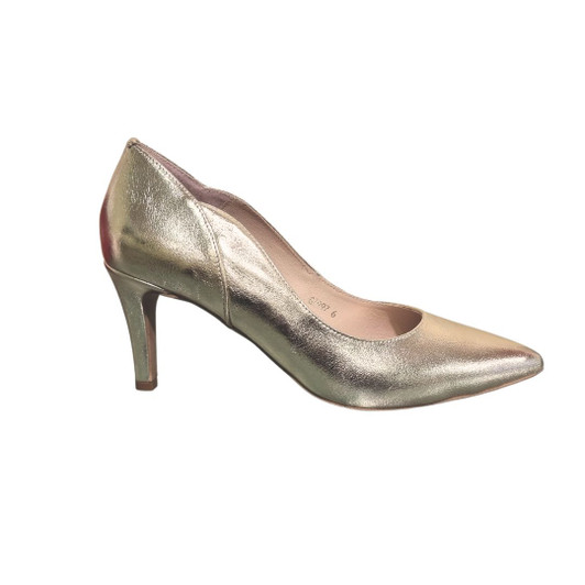 Emis 7997/821 High Heeled Dress shoe with extre width Gold