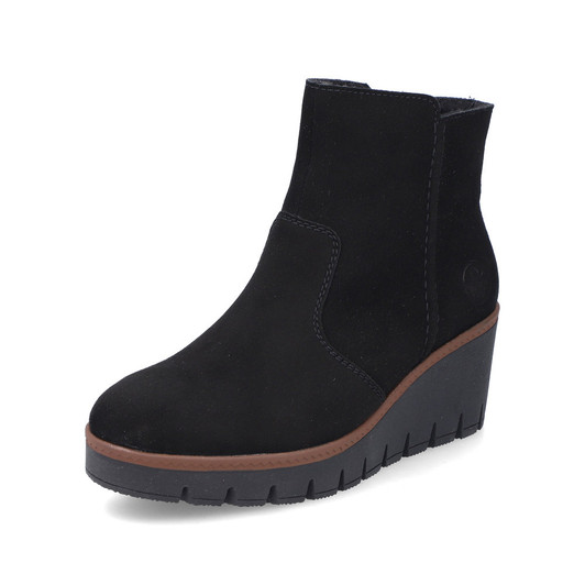 Rieker Y5065-00 High wedge slip on boot Black