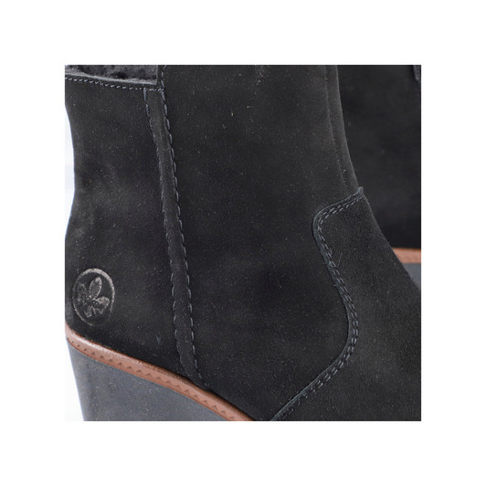 Rieker Y5065-00 High wedge slip on boot Black