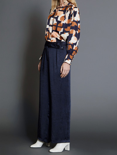 Skatie S75P02NVY Satin Plazzo trousers