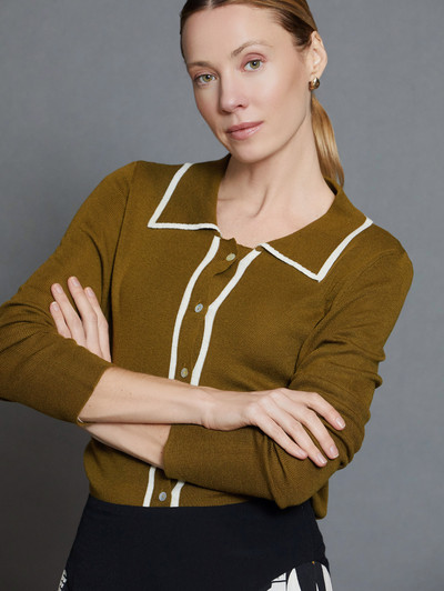 Skatie S23K28MCG Contrasting finish cardigan