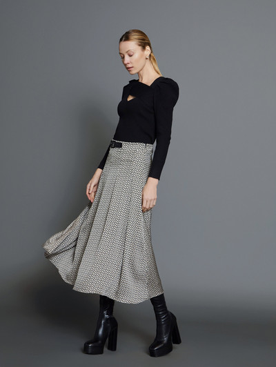 Skatie S75F01BLK Chain print satin skirt