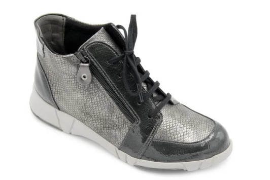 Suave Amelia flat laced ankle boot Smoke